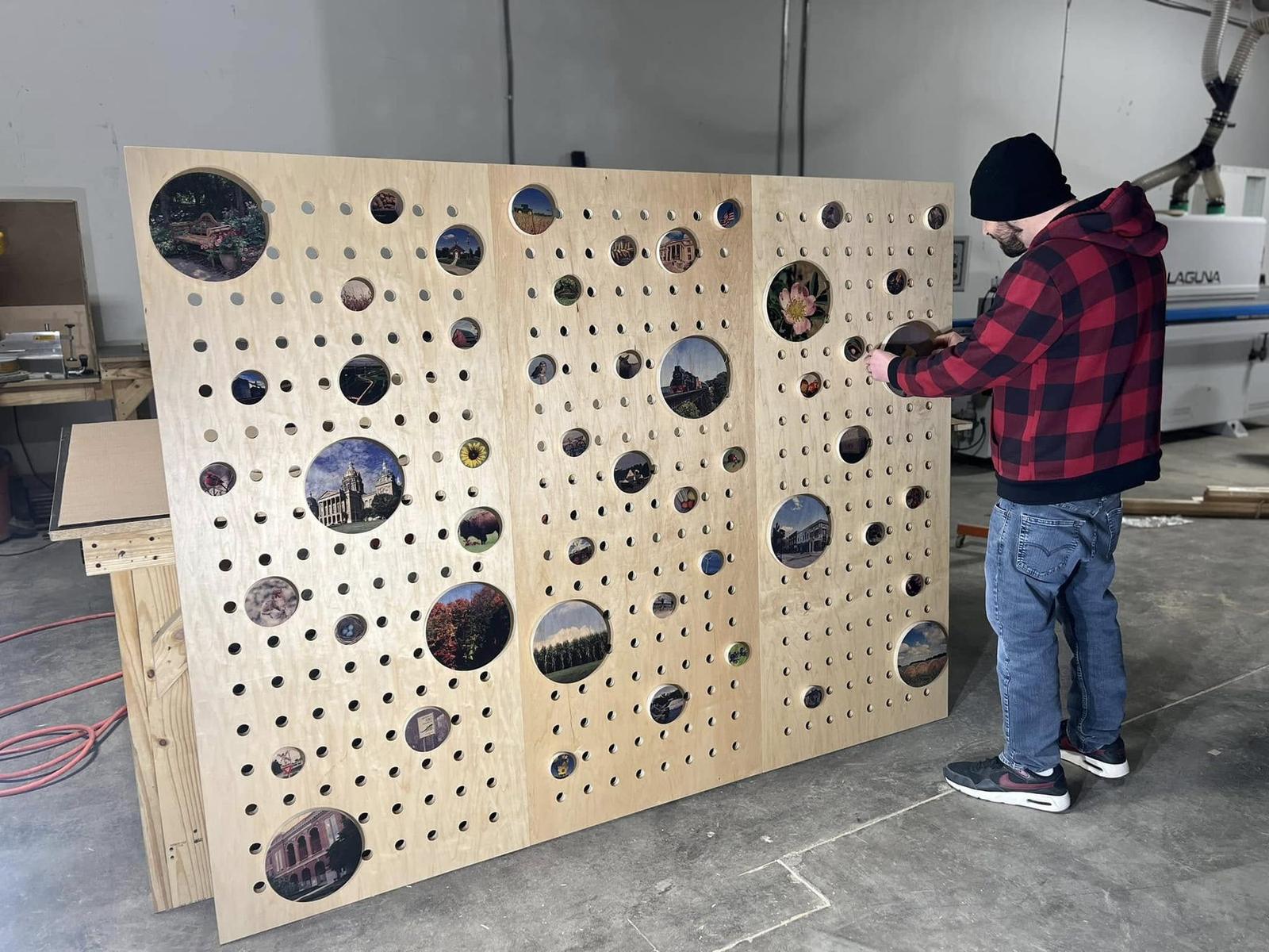 Peg wall in the shop before install